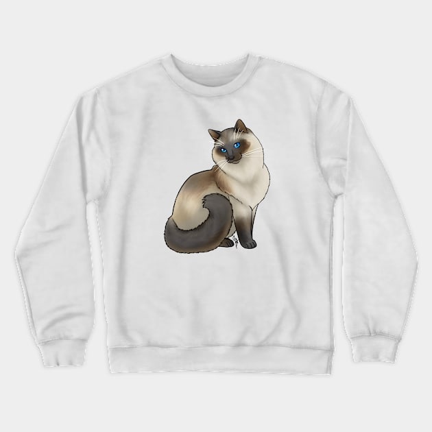 Cat - Balinese - Seal Point Crewneck Sweatshirt by Jen's Dogs Custom Gifts and Designs